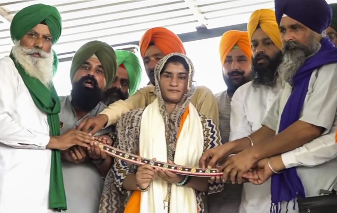 Olympic Wrestler Vinesh Phogat Joins Farmers’ Protest at Shambhu Border