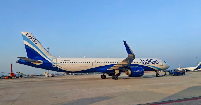 IndiGo flight prepares for takeoff at Bengaluru airport Delhi High Court building
