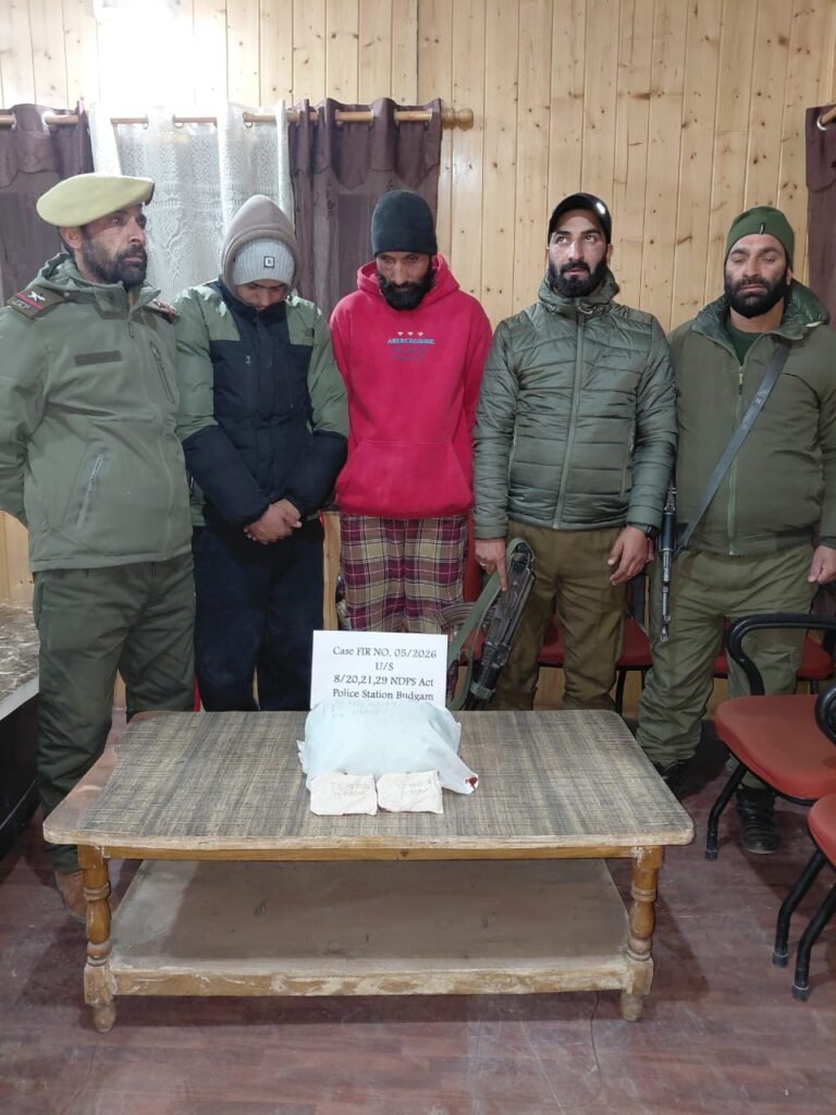 Police Seize 4 Kg Charas, Three Drug Peddlers Arrested in Budgam